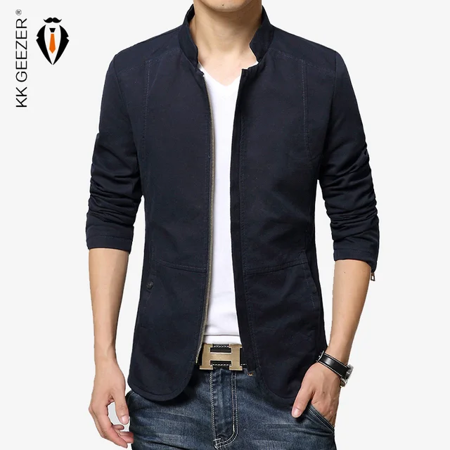 2017 Autumn Slim Thin Men Jacket Spring Cotton 2017 Fashion Clothes High Quality Cotton Fabric