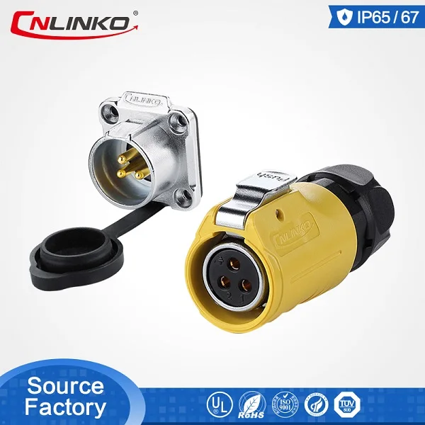 

CNlinko DIN M20 2 3 4 Pin Power Connectors 5 7 9 12 Pin Industrial Male&Female Plug Signal Adapter Solar DC Waterproof Connector