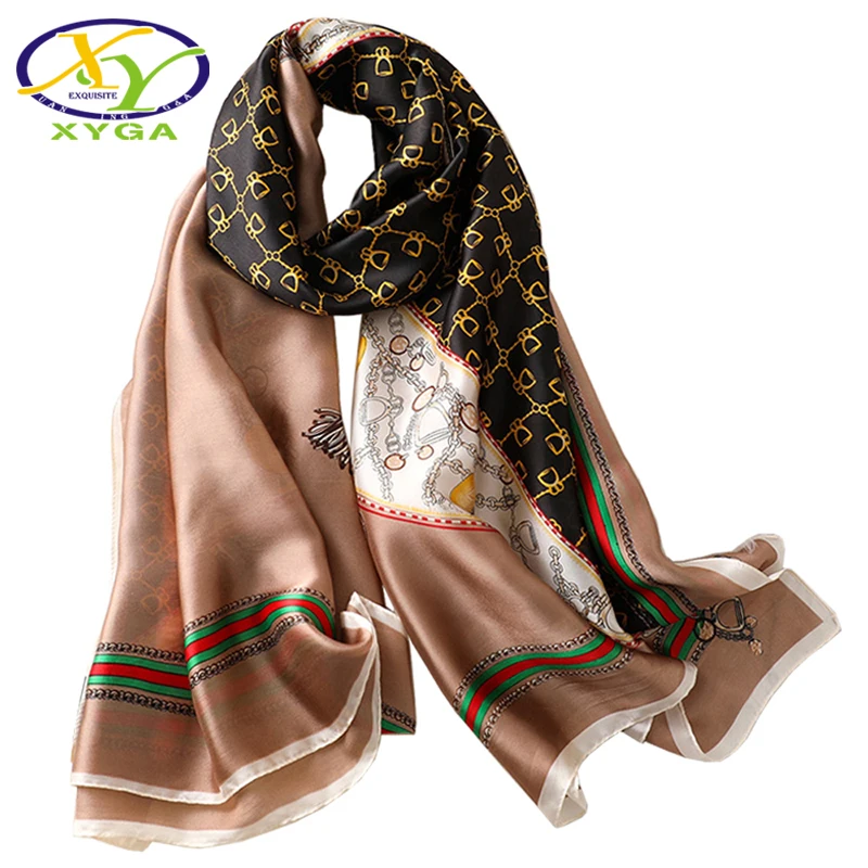 

Silk Women Long Scarf New Luxury Spring Fashion Lady Polyester Shawl Thin Summer Satin Beach Soft Wraps Autumn Scarves