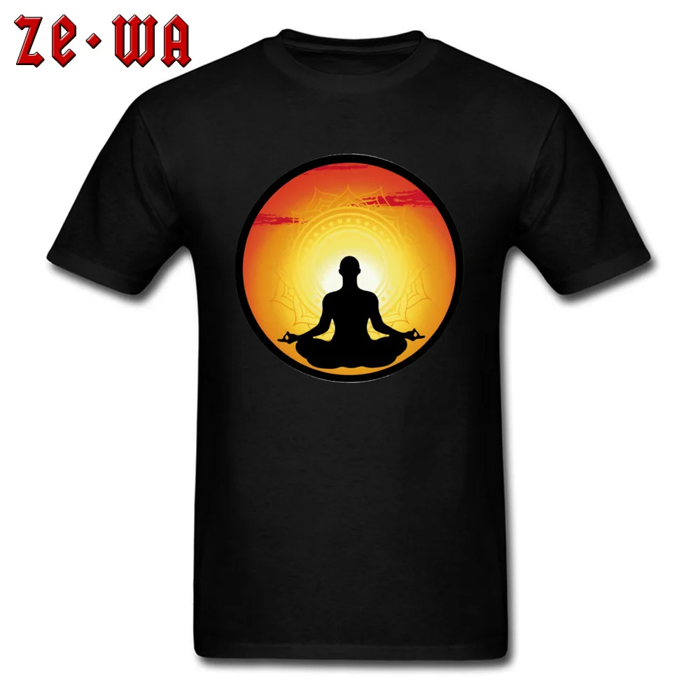 spirituality meditation Printed On Summer/Autumn Pure Cotton Round Neck Boy T Shirt Fashionable Tees Cute Short Sleeve T Shirts spirituality meditation black