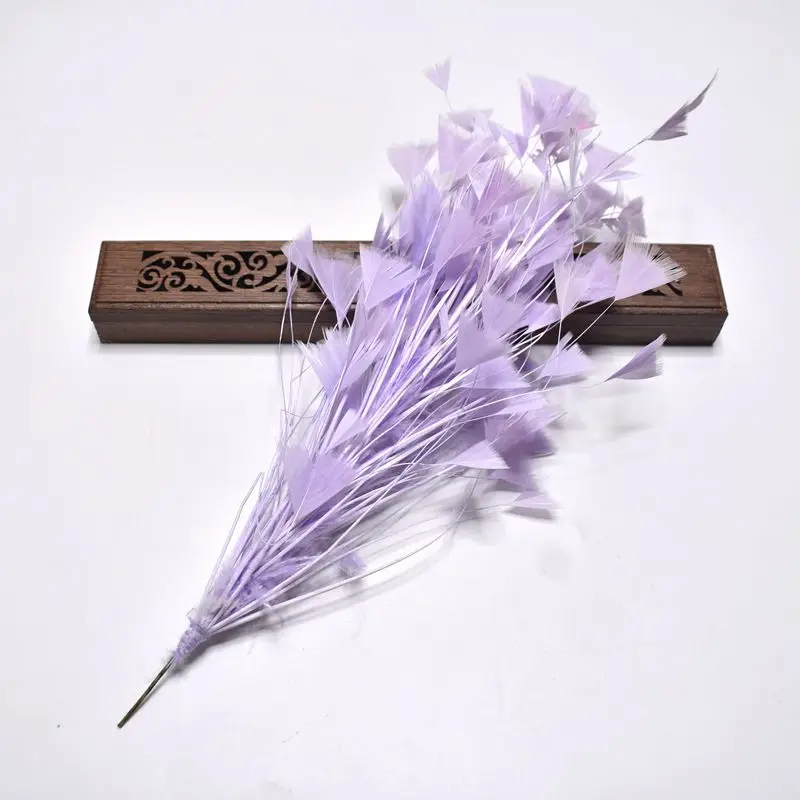 1pcs Beautiful crafts Goose feather party decorations 30CM colored Feathers wedding corsages DIY Carnival headdress Accessories - Цвет: Light purple