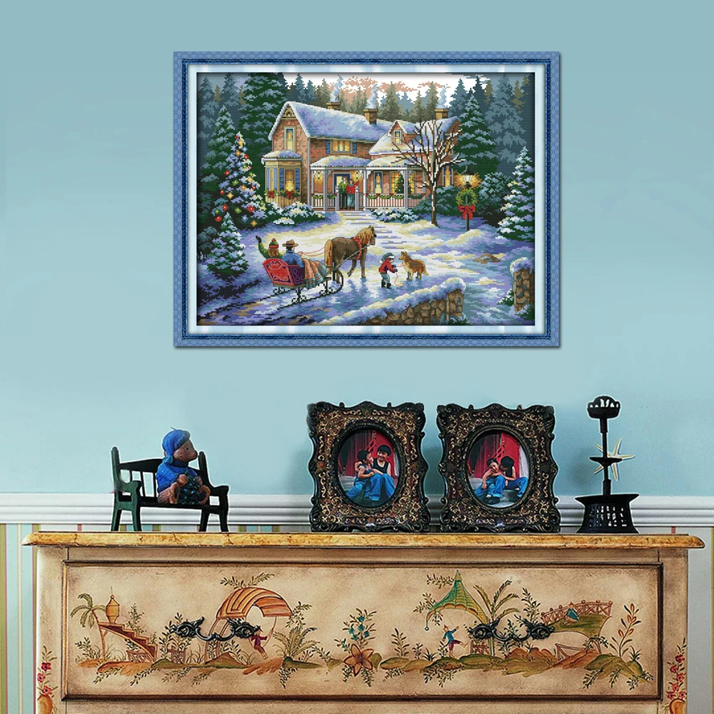 Joy Sunday Рождественский возврат Вышивка крестиком F53114CT 11CT подсчитанный и