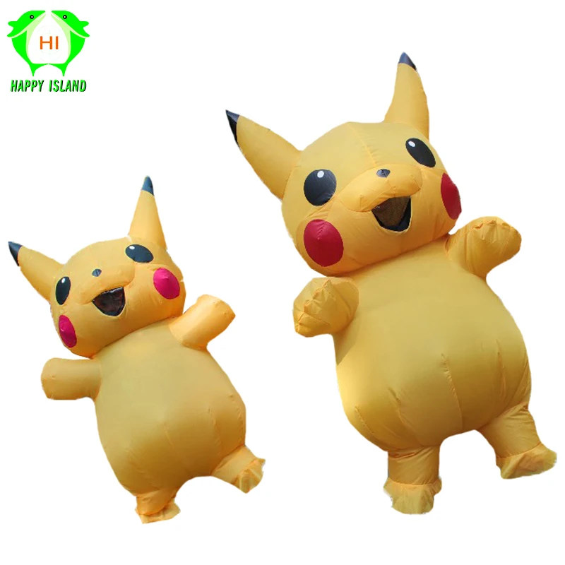 Inflatable Pikachu Costumes Halloween Cosplay Large Pokemon Mascot Costume for Kids Adults Men Women Party Inflatable Costume
