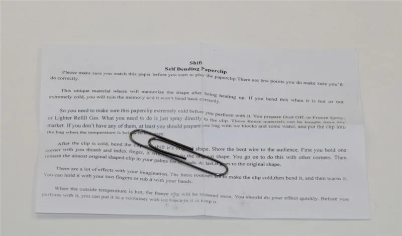 1 шт. Нитиноловая форма Meta Memory Shift Self Bending Paperclip Magic фокус|Волшебные фокусы| |