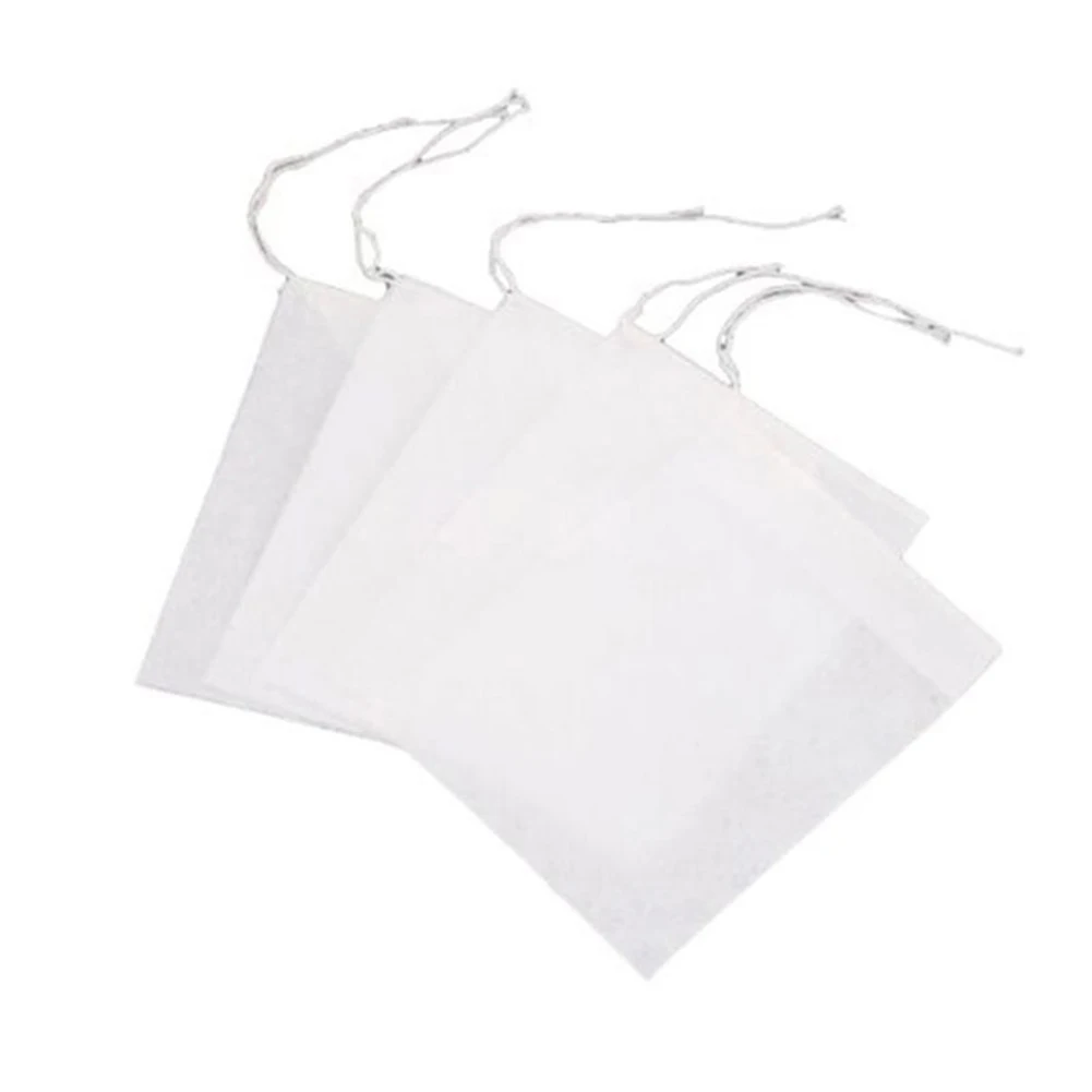 100 шт нетканые ткани пустые чайные пакетики струнные уплотнения фильтровальной бумаги свободные чайные пакетики