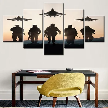 

5 Pieces Poster Wall Art Canvas Painting Wall Pictures for Living Room Kids Room Decor Decoration Picture Art Print Soldier