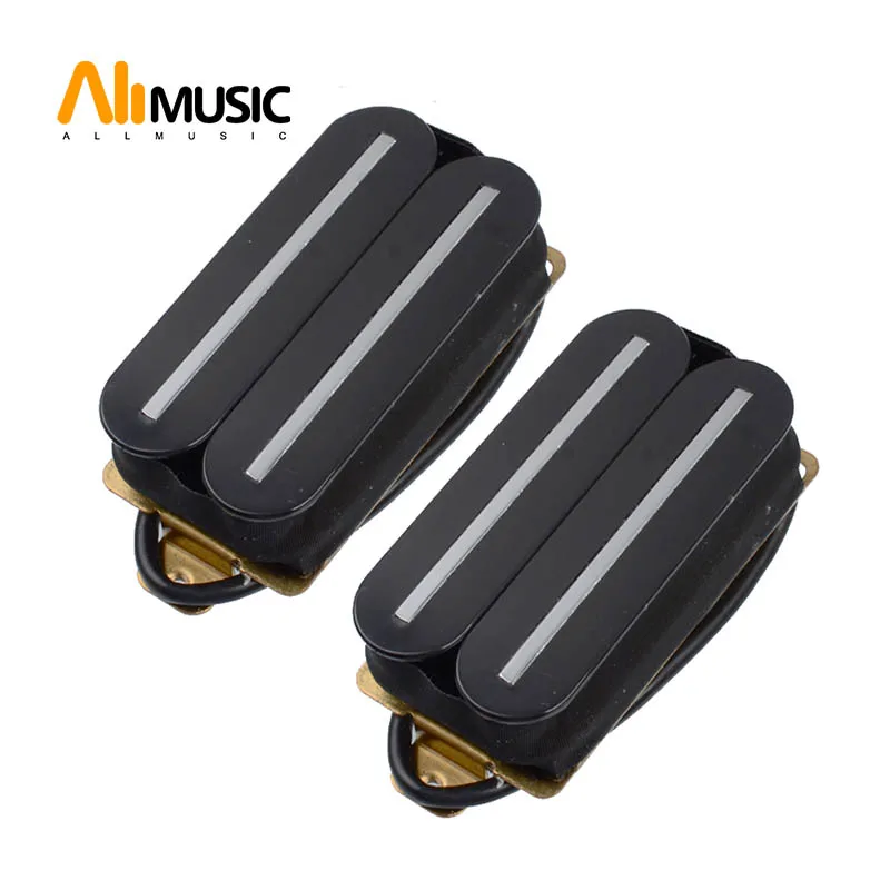 

ALLMusic A Set Electric Guitar Humbucker Dual Coill Dual Rail Guitar Pickup with 57mm Steel Pole Black