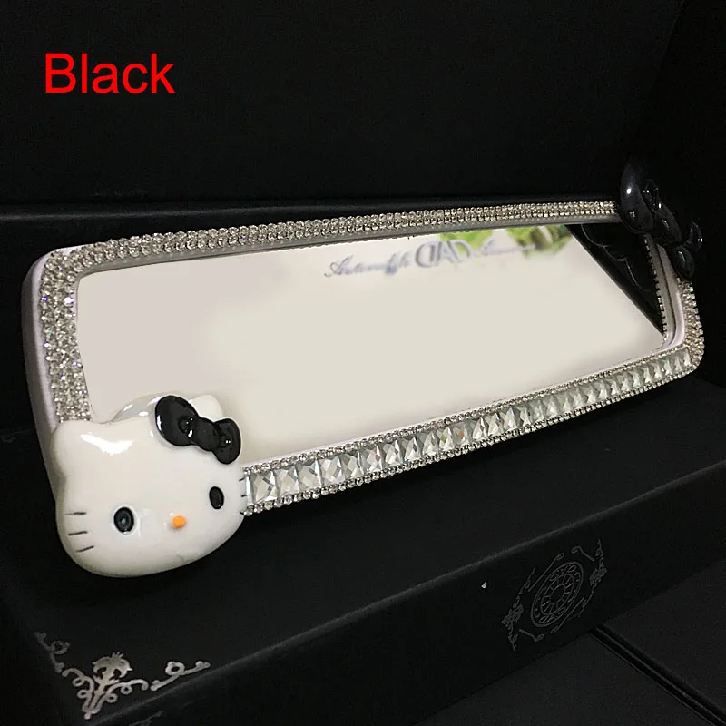 Goedkoop 1 Pcs Leuke Cartoon Auto Diamant Interieur Achteruitkijkspiegel Decoratie Kristal Auto Achteruitkijkspiegel Voor Meisjes Auto Accessoires