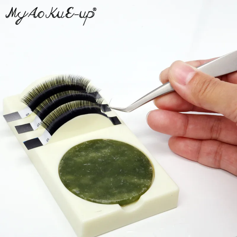 

1set Eyelashes Extension Tools Individual Glue Pallet can put lash and jade pad Eyelash Measure Pads Adhesive glue Stand Holder