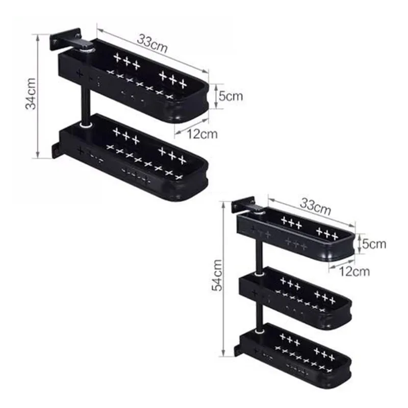 Kitchen Rotatable Condiments Spice Flavoring Shelf Bathroom Commodity Rack Cocina Kitchen Wall Moun - 32870575219
