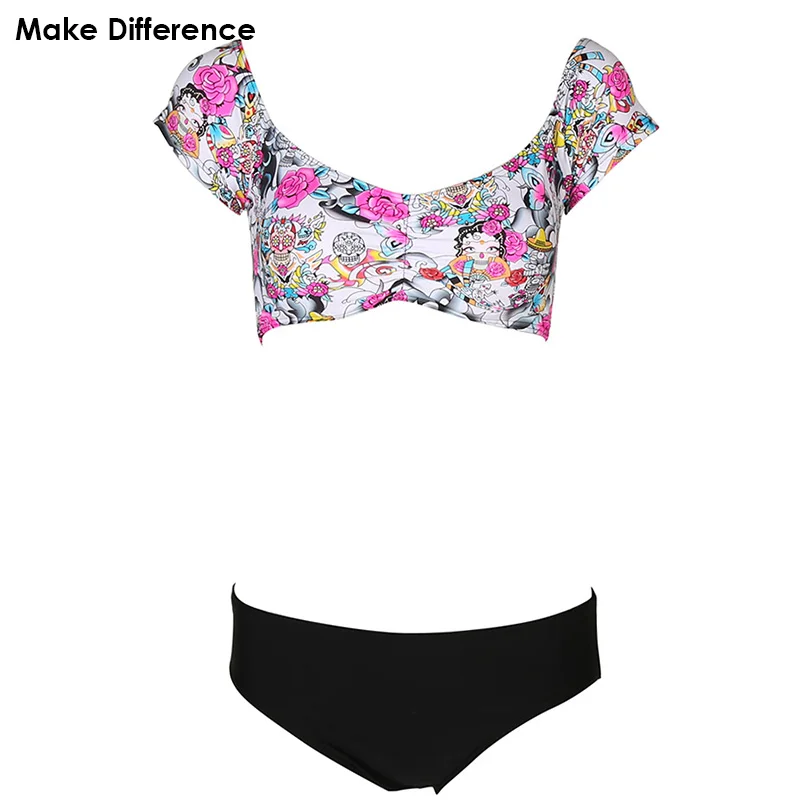 make difference Lovely Two piece Bikinis Sets 2018 New Women's Swimwear