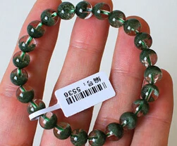 

Free shipping 435 Highest grade Green Phantom Quartz Bracelet 8 mm Meditation Prayer beads