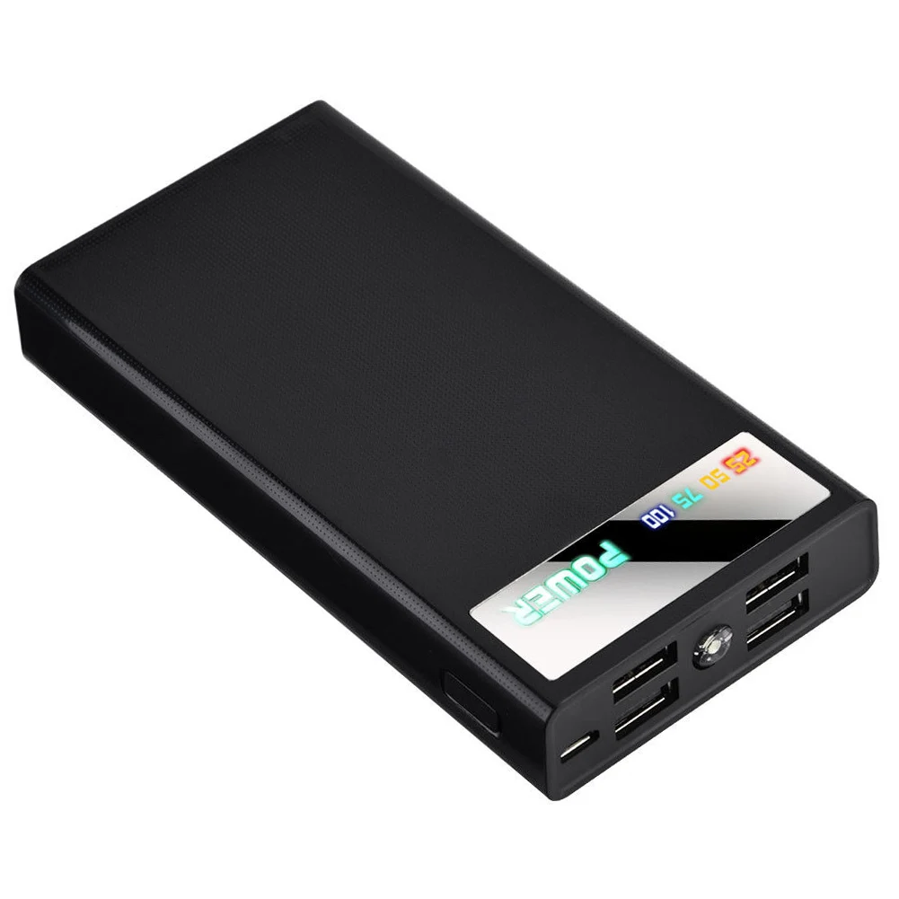 

DIY Power Bank 4 USB + Micro USB 6x18650 Battery Case Charging Power Supply Housing Powerbank Charger Cover No Battery