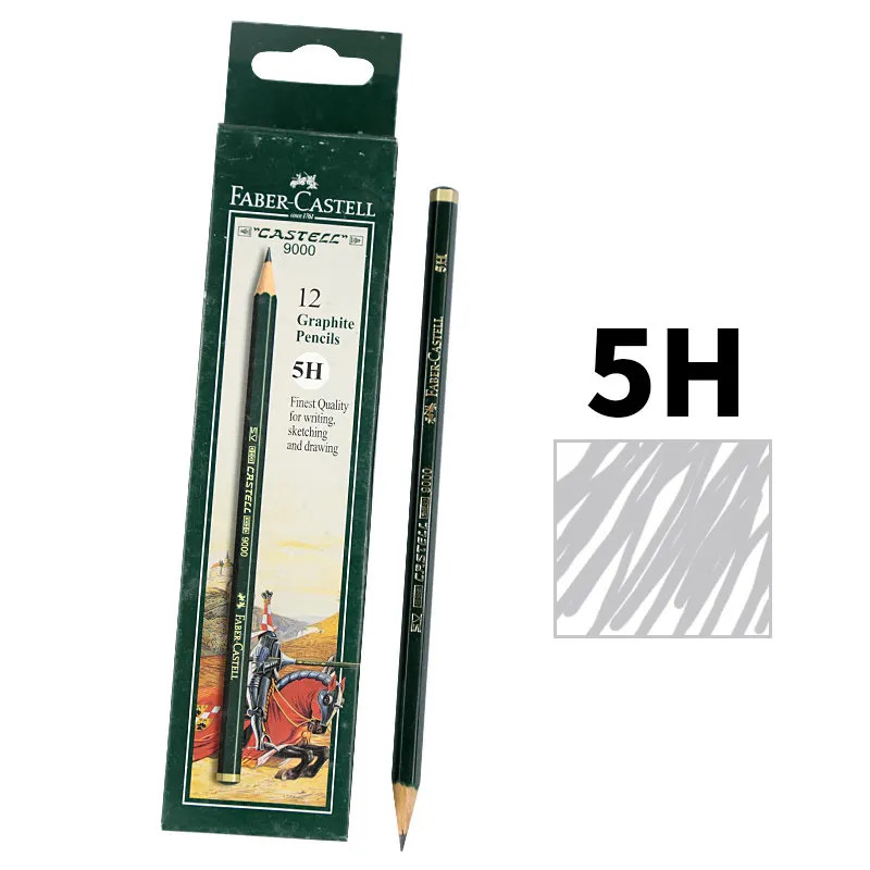 Faber-Castell 9000 Стандартный с карандашным рисунком Животные комплект 16/12 шт Графитовые Карандаши для рисования черный деревянный карандаш с шестигранной головкой bleistiftes - Цвет: 12pcs 5H