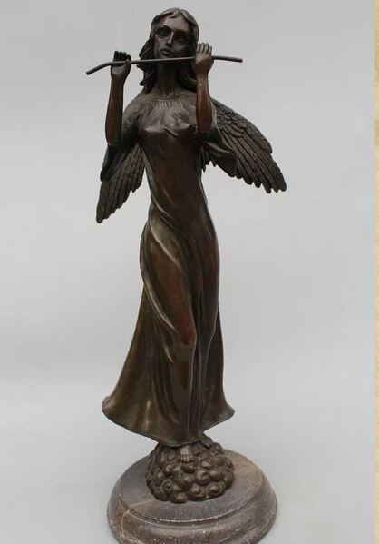 

Details about 15"Western Art Bronze Marble Belle Angell Wing Belle Girl Women Statue R0715 B0403