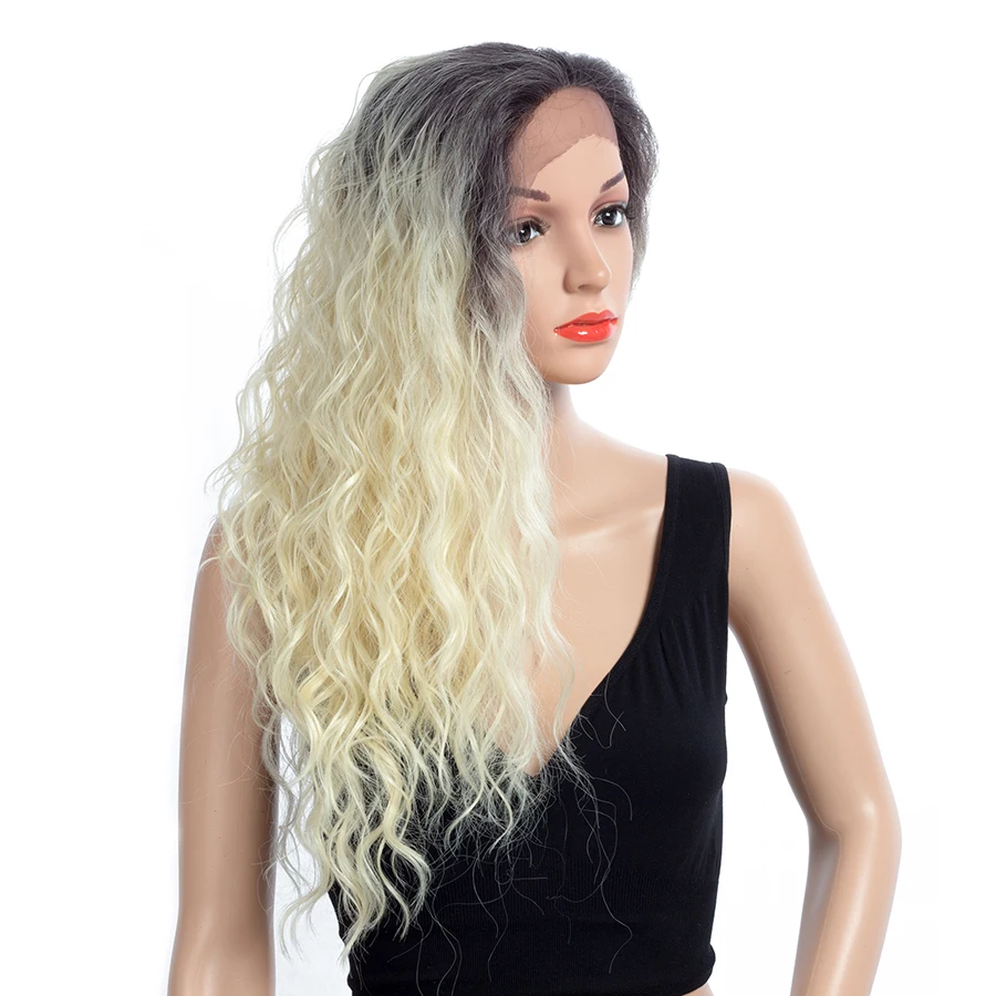 

Aigemei Curly Synthetic Fiber Lace Front Wig For Women 22 Inch 185g Heat Resistant Wigs