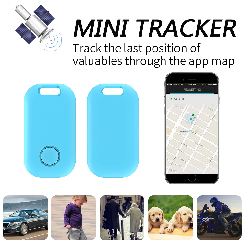 Pets Smart Mini GPS Trackers Waterproof Bluetooth Tracking Device Auto