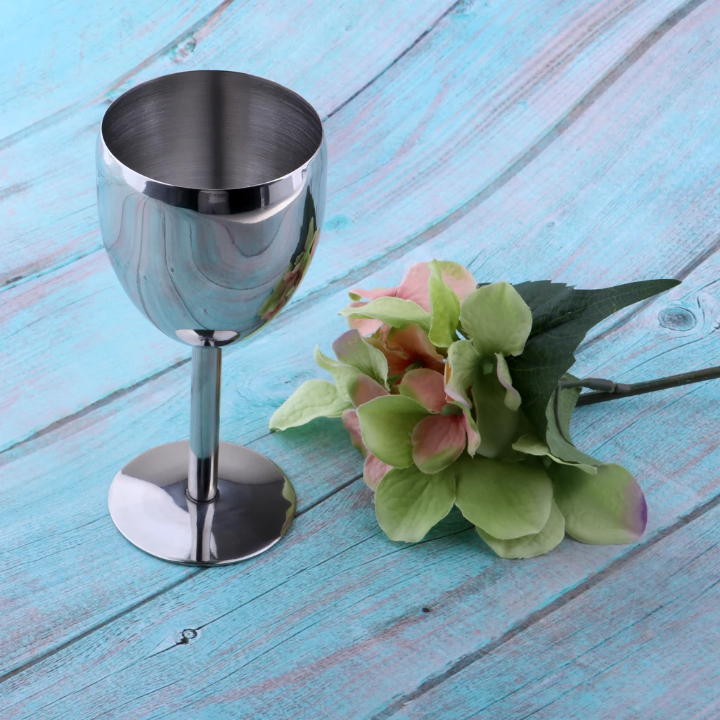 MagiDeal Premium Stainless Steel Wine Glasses Unbreakable Goblets