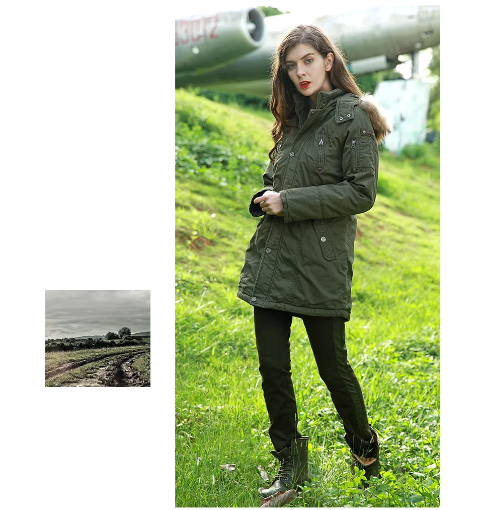 Армейская парка, осенне-зимняя куртка, пальто для женщин, толстая теплая куртка с меховым воротником, Женская куртка в стиле милитари, зеленая зимняя куртка с капюшоном, верхняя одежда