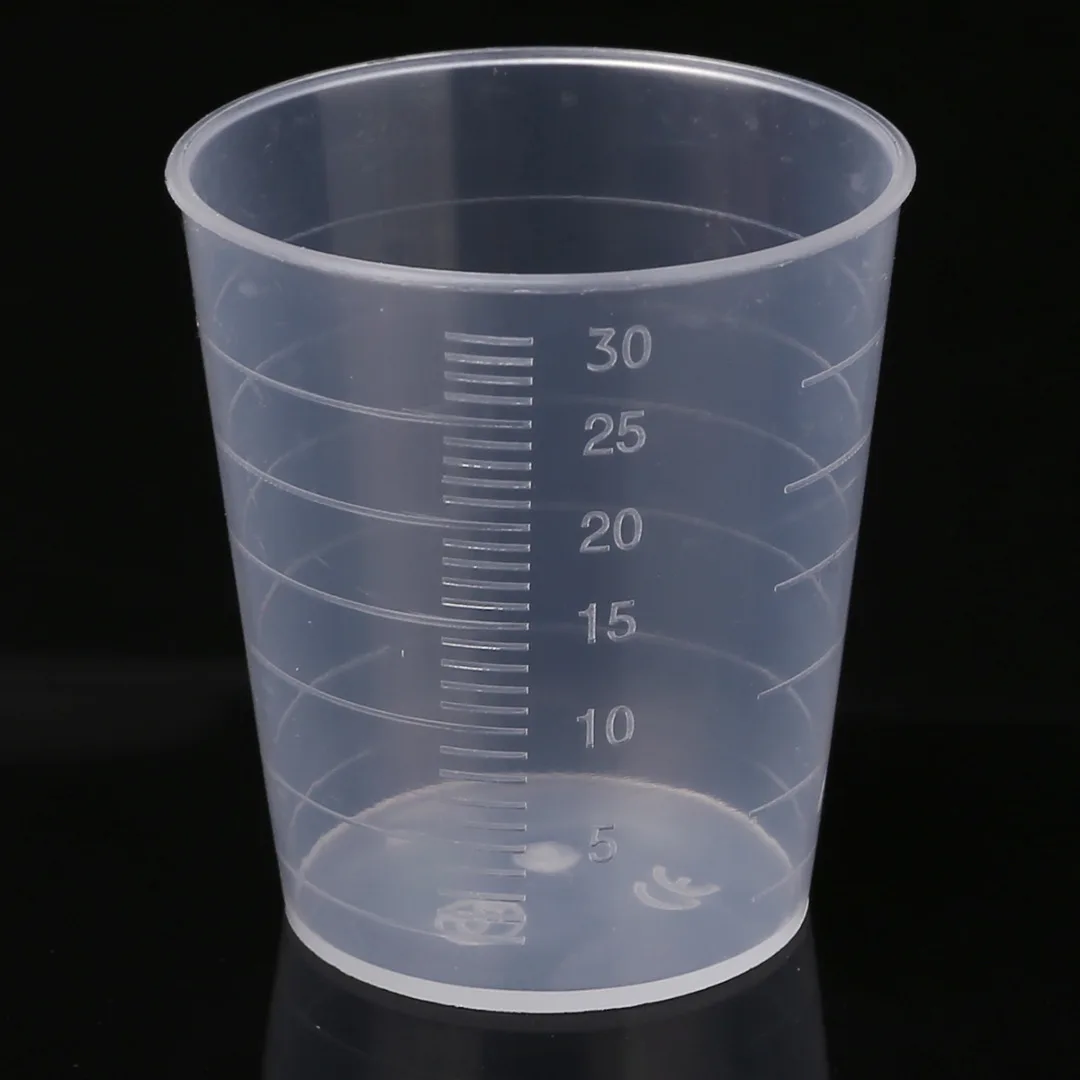 10pcs/50pcs/100pcs 30ml Transparent Plastic Measuring Cups Laboratory Kitchen Disposable Liquid Measure Pot Container