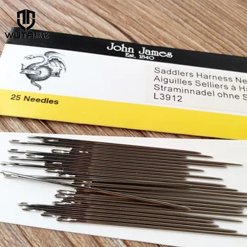 

WUTA 25 John James Saddlers Harness Needles Round-pointed Needle Leather Hand Sewing Blunt 7Size Leathercraft Sewing Accessories