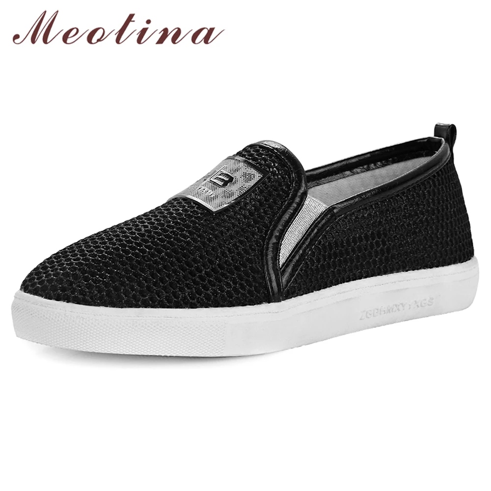 Meotina Müßiggänger Schuhe Frauen Flache Plattform Casual Schuhe Mesh Runde Kappe Boot Schuhe Dame Frühling Gold Weiß Große Größe 34 -43 Creepers