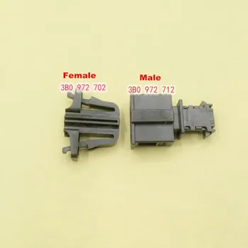 

5set/lot 2 Pin/Way Male And Female Car License Plate Lamp Door Light Connector Plug With Terminal For VW 3B0 972 702 3B0 972 712