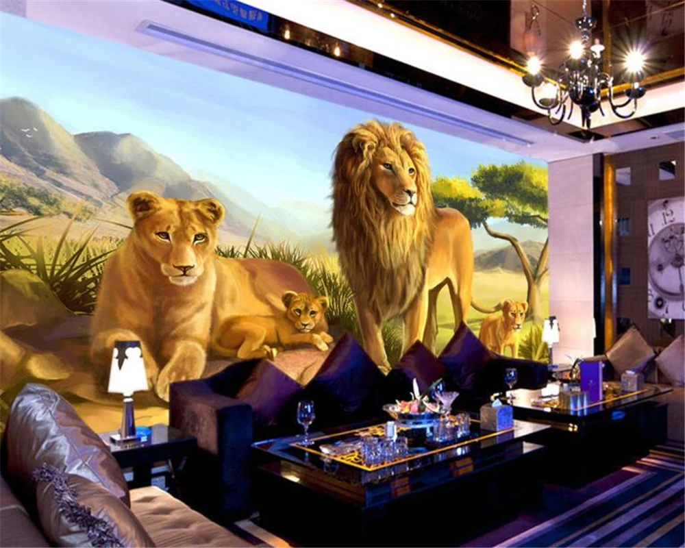 Beibehang пользовательские 3D обои Прекрасный Лев животные Обои фреска диван тв обои Фото Фреска обои для стен 3 d