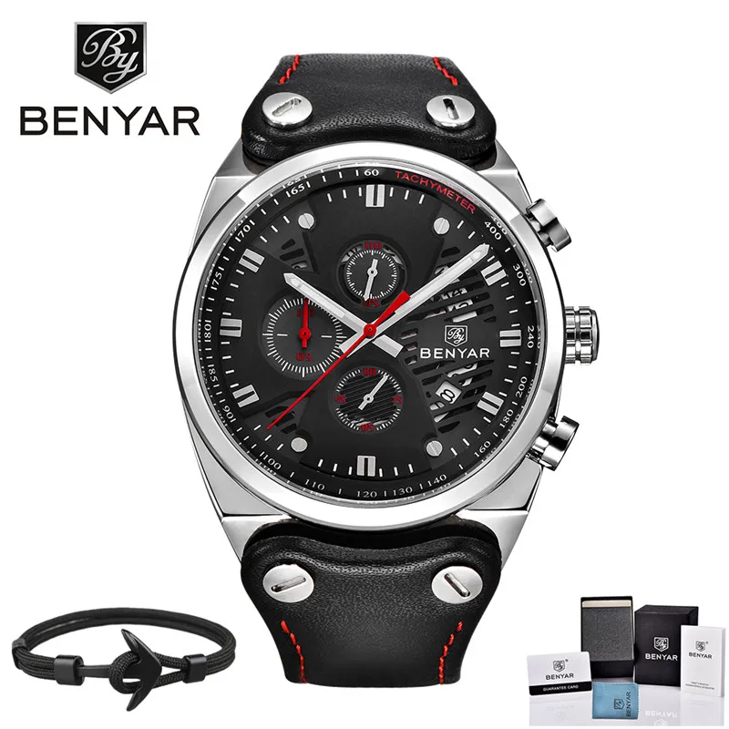 

BENYAR Luxury Brand New Men's Watches Quartz Chronograph Watch Men Luminous Waterproof 30M Outdoor Sport Watch Relogio Masculino