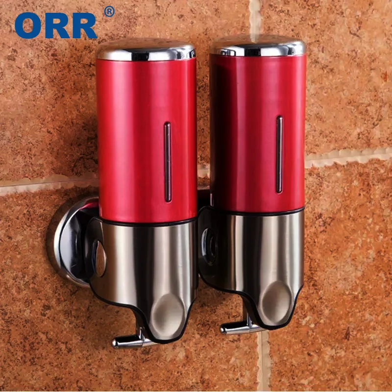 

Double Soap dispenser wall 500ml free shipping high quality 5 colors ORR