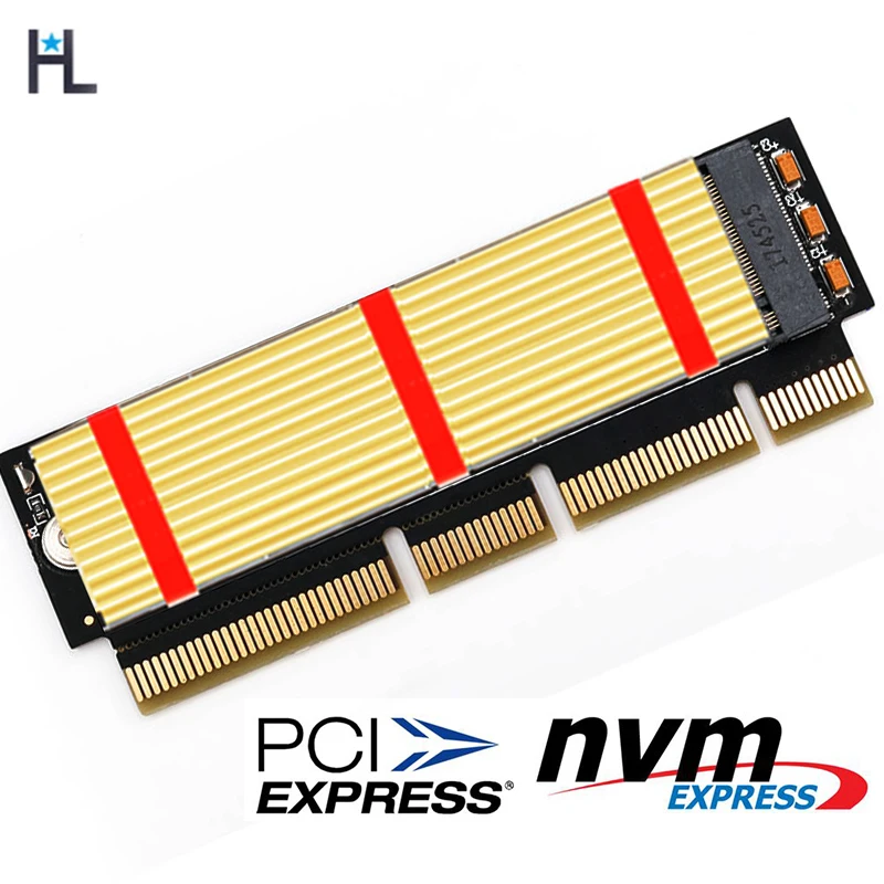 Адаптер HL M.2(NGFF)NVMe SSD на PCIE 3 0 с радиатором для сервера 1U/2U и низкопрофильного