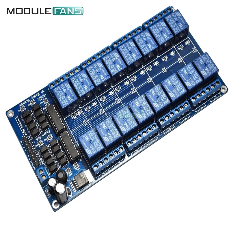 16-канальный 16CH 16 CH WAY 5V релейный Щит Модуль с оптроном LM2576 источник питания для Arduino платы