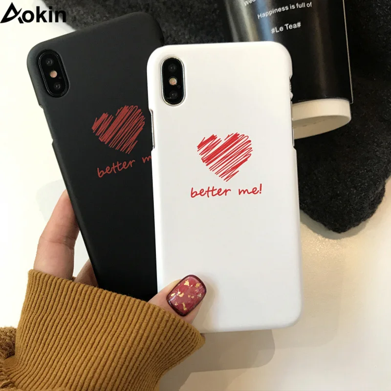 

Aokin Better Me Love Heart Phone Case for iPhone 6s Cases Fashion Candy Color Hard PC Back Cover for iPhone 6 Case