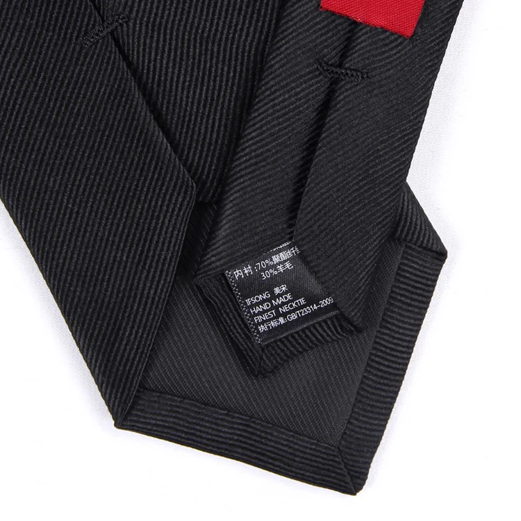 Природный шелкопряда 100% шелковый галстук 7 см Тонкий Галстуки для Для мужчин Твердые Полосатый черный, красный Бизнес костюм Для мужчин S