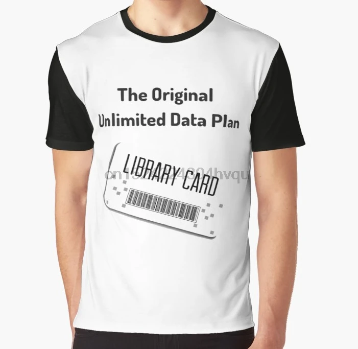 

All Over Print 3D Women T Shirt Men Funny tshirt Original Data Plan - Unique and Funny Library Card Graphic T-Shirt