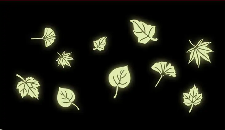 New design Flying Leaves luminous wall sticker Children Bedroom Fluorescence glow in dark Wall Stickers on sale | Дом и сад