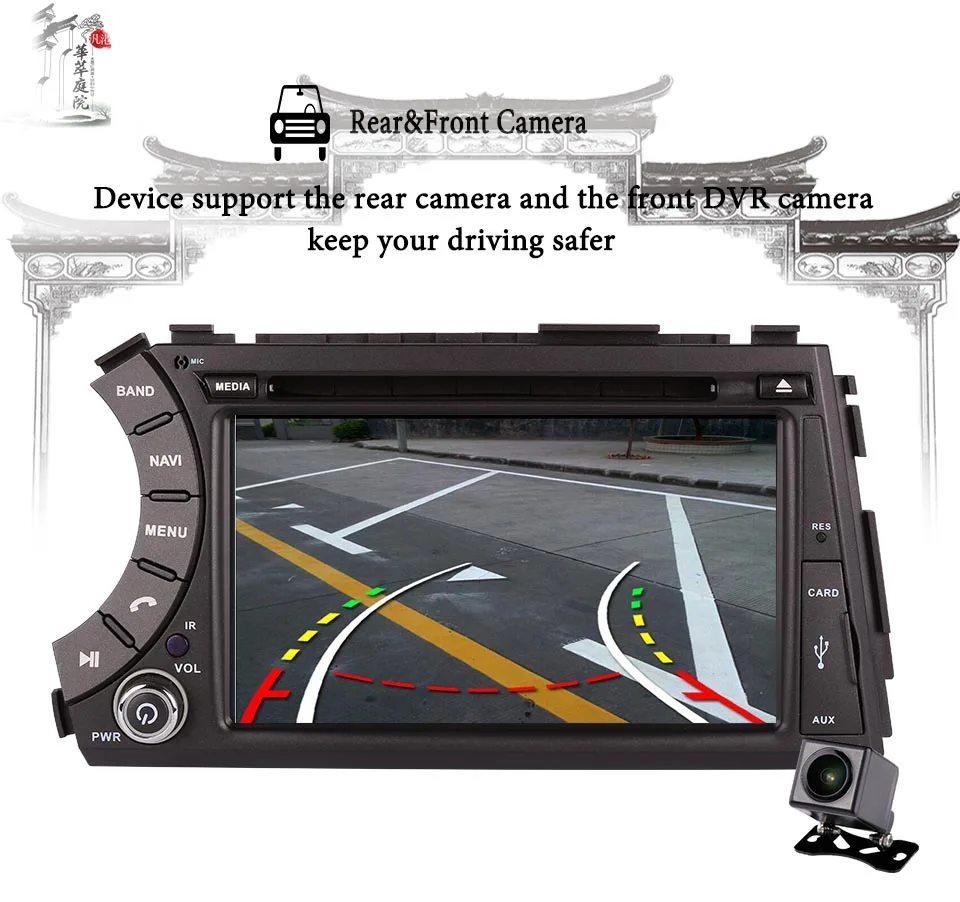 Cheap 2 DIN Android 9.0 4GB RAM 3/4G Car Gps dvd multimedia cassette for Ssangyong Actyon/Kyron Head Unit Navigaiton Screen System 14