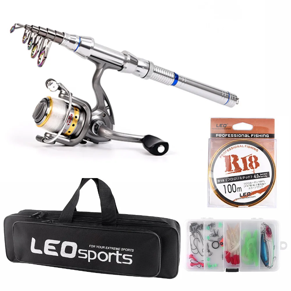 

2019 Hot Short Aluminum Alloy Fishing Rod Combo Set Fishing Gear With Fishing Reel Line Hook Fishing Tackle set with bag