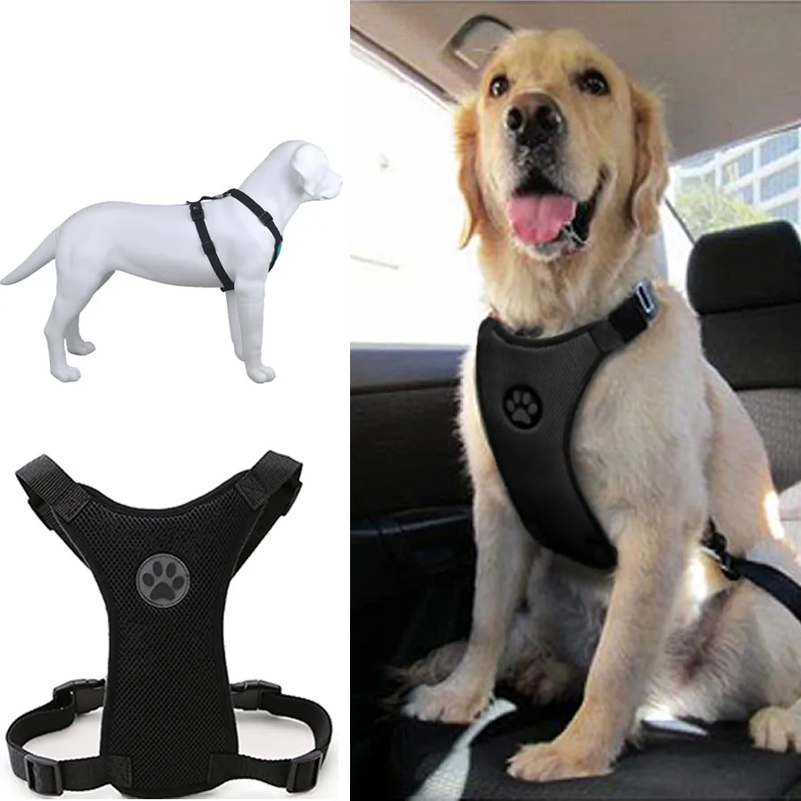 2018 TOP FASHION Soft Mesh Dog Harness Car Seat Safety Dog Vehicle Cars