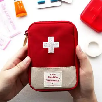 

Portable Function First Aid Travel Accessories Emergency Drug Cotton Fabric First Aid Medicine Bag Splitters Box Pill Case