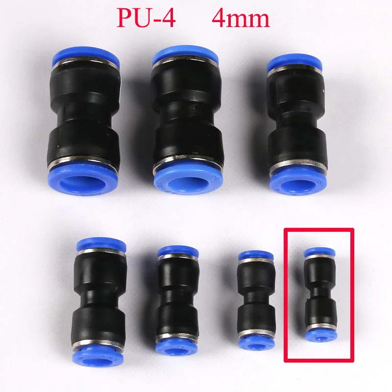 

10pcs/lot PU4 4mm To 4mm Tube Pneumatic One Touch Push In Pipe Fitting Joint Coupler Union Straight Connector PU4