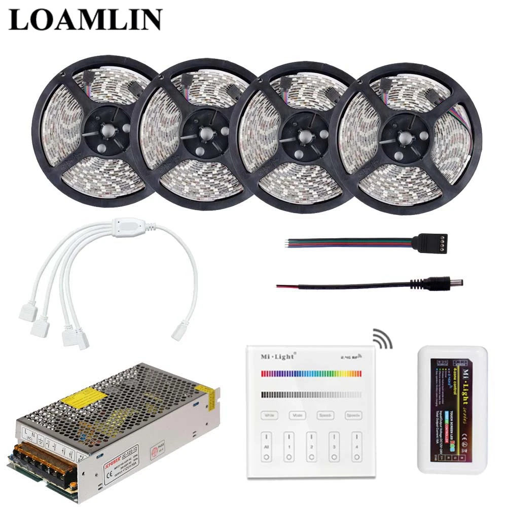 

SMD2835/3528 RGB Led Flexible Strip Light With Milight B3 Touch Panel RGB Led Controller Power Driver Kit 5M 10M 15M 20M