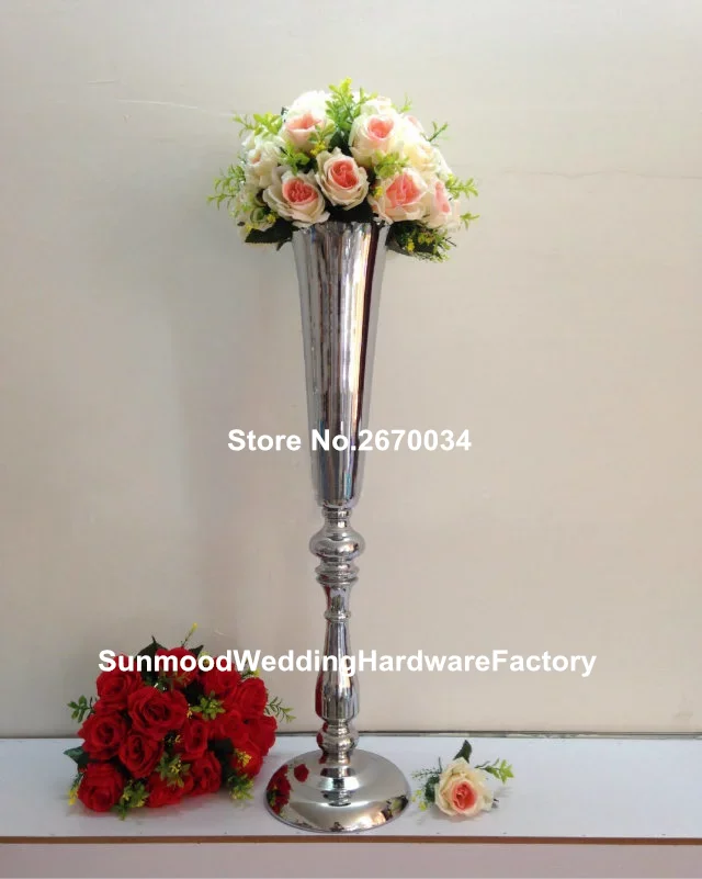 

Round Trumpet Wholesale Table mental Vases For Wedding Centerpieces Decoration