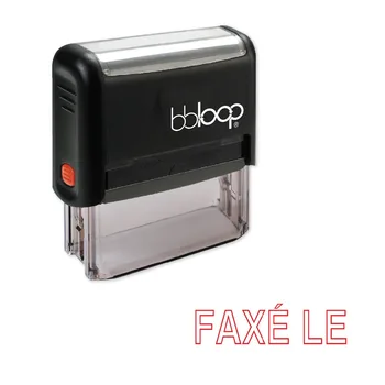 

BBloop French Language "FAXE LE" Self-Inking Stamp, Rectangular, Laser Engraved, RED