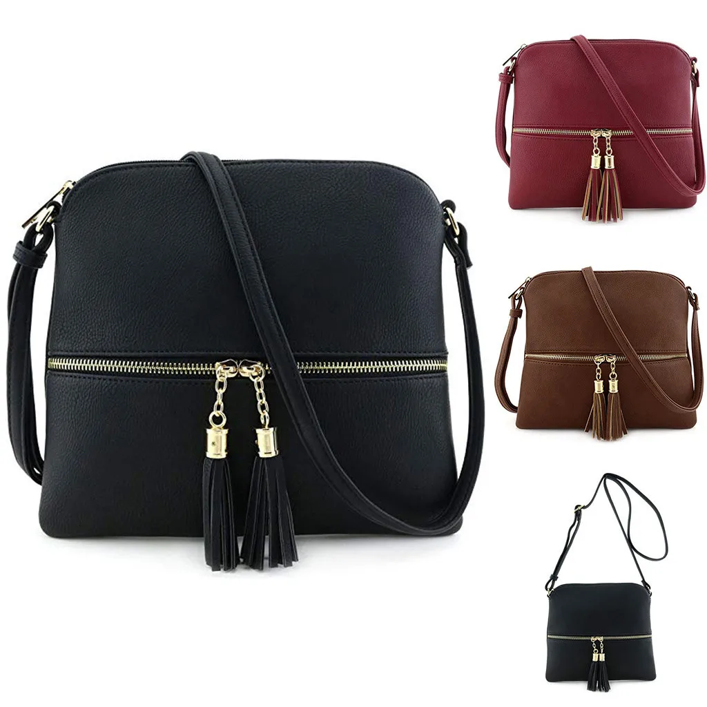

Women Bag Leather Tassel Crossbody Color Shoulder Messenger woman bag bolsa masculina sac femme schoudertas dames bolso mujer