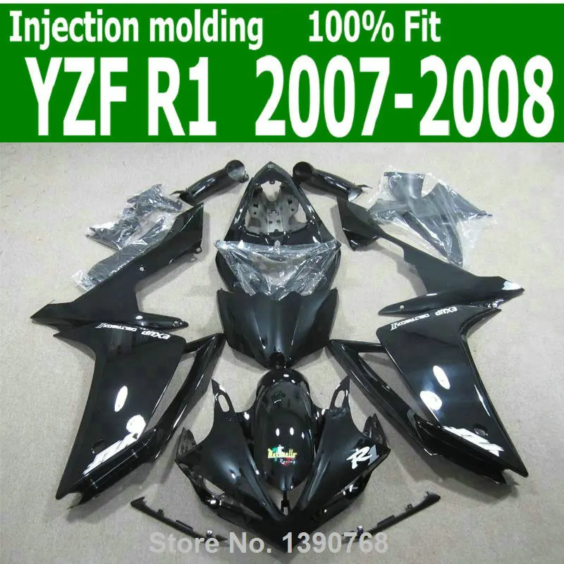 Обтекатели из АБС-пластика для YAMAHA YZF R1 07 - 08 (глянцевый черный) комплект