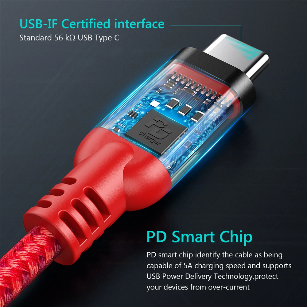 Tiegem USB tipo C 3.1 macho a tipo C cable macho USB-C entrega de potencia cargador rápido PD cable para macBook Pro Google pixel 2 S8 S9