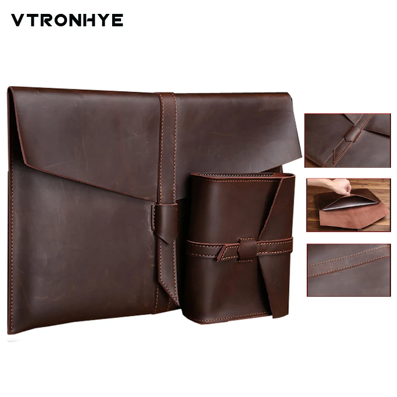 

11 13 15 Inch Leather Laptop Sleeve for Macbook Air 11.6 13.3 Pro Retina 13.3 15.4 Inch Simple Fashion Laptop Bag for Men Women