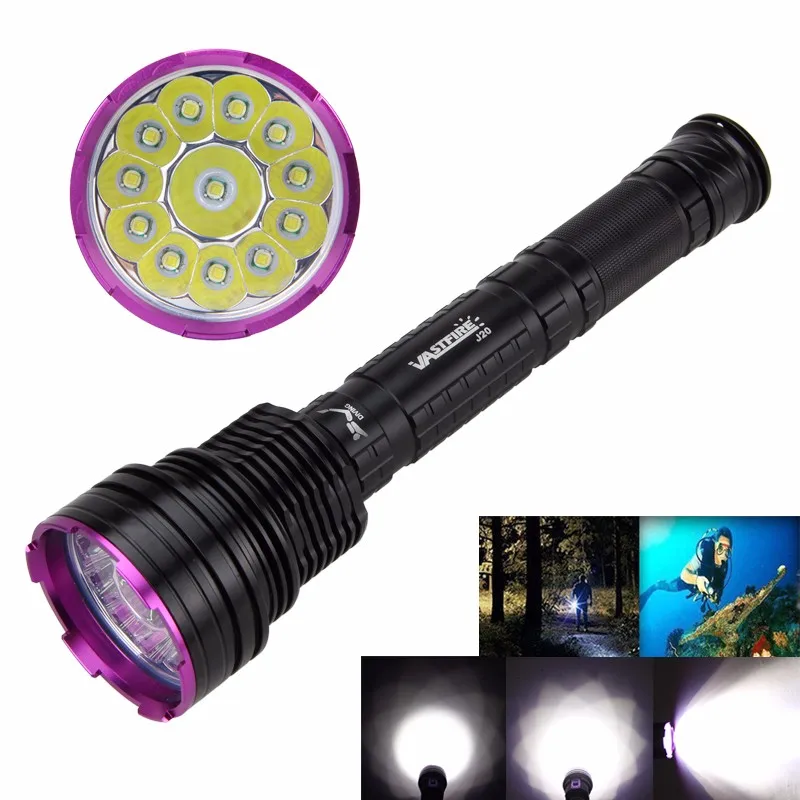Lanterna à Prova Lanterna de Mergulho Tático Dwaterproof Água Xm-l t6 Led 20000lm 12x 1 água 20000lm 12x xm-l t6 led lanterna de mergulho