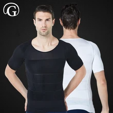 Корректор осанки мужской формирователь для похудения грудь топы Мужские компрессионные Бодибилдинг Корсет контроль Брюшная область Живот Триммер рубашка